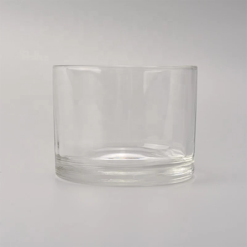 3 wick glass candle container, big capacity glass candle holder and lid