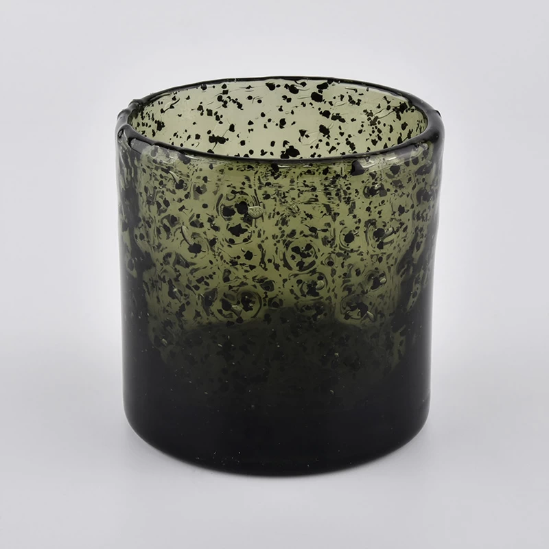 green colored glass candle holders for home decoration