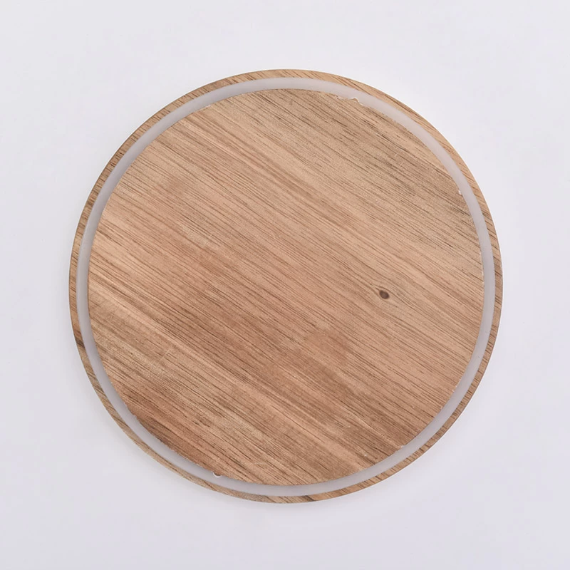 wood lid for candle holder, candle accessory, natural wooden lid