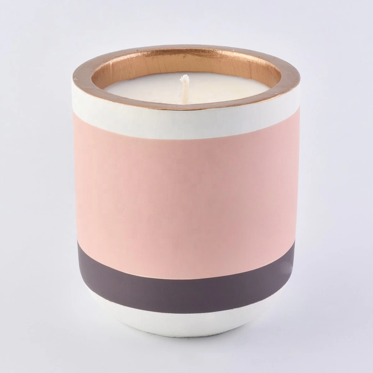 Newly design Wholesales custom empty decorative cement candle holder jar with painting