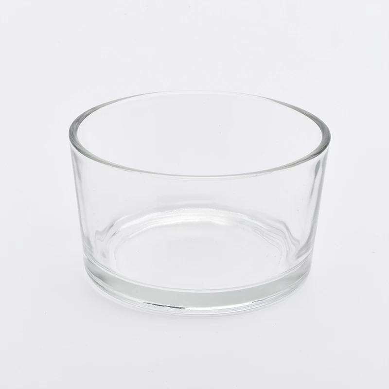 24oz Clear Short and Wide Glass Candle Holder Home Decor Wholesales