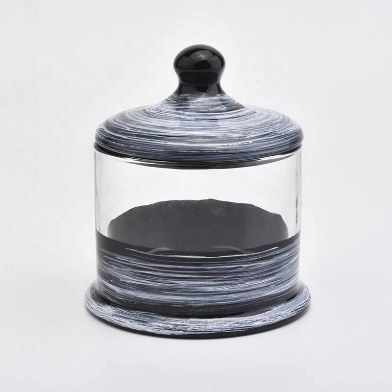 Custom hurricane clear Glass Candle Jars candle Holder with lid wedding decoration centerpieces 