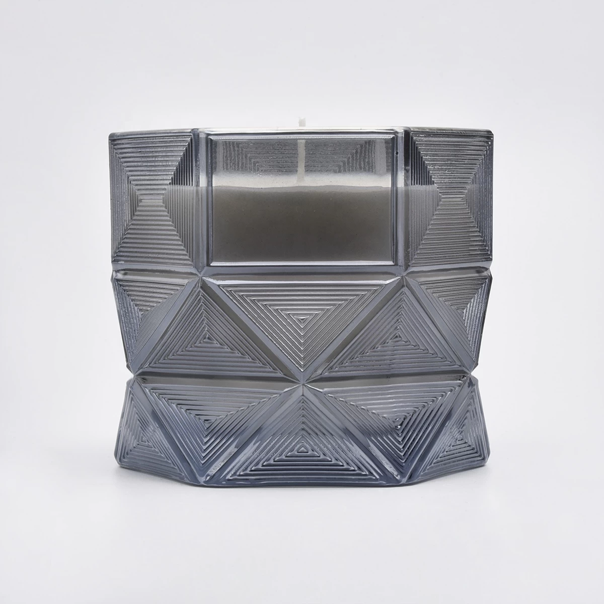 Manufacturer luxury custom black Glass candle jar 10oz 20oz