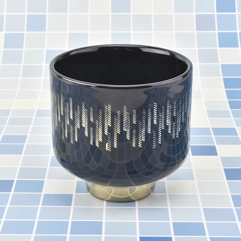 10oz black ceramic candle vessels wholesale