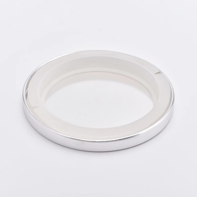 silver stainless lid, metal lid with silicone ring for candle holder