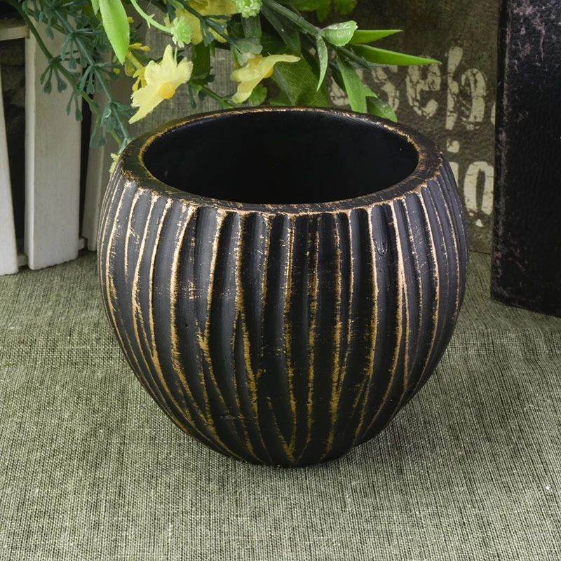 Wholesale Ceramic Candle Holder Metal Look Coconut Shell Home Decoration