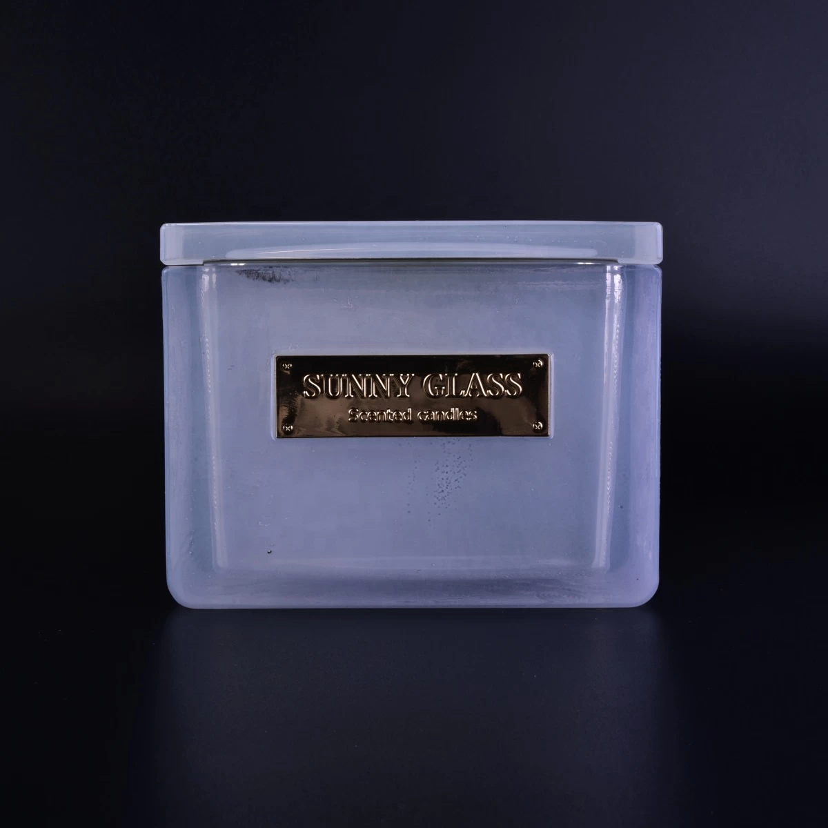 Sunny luxury square white scented candle glass jar in bulk