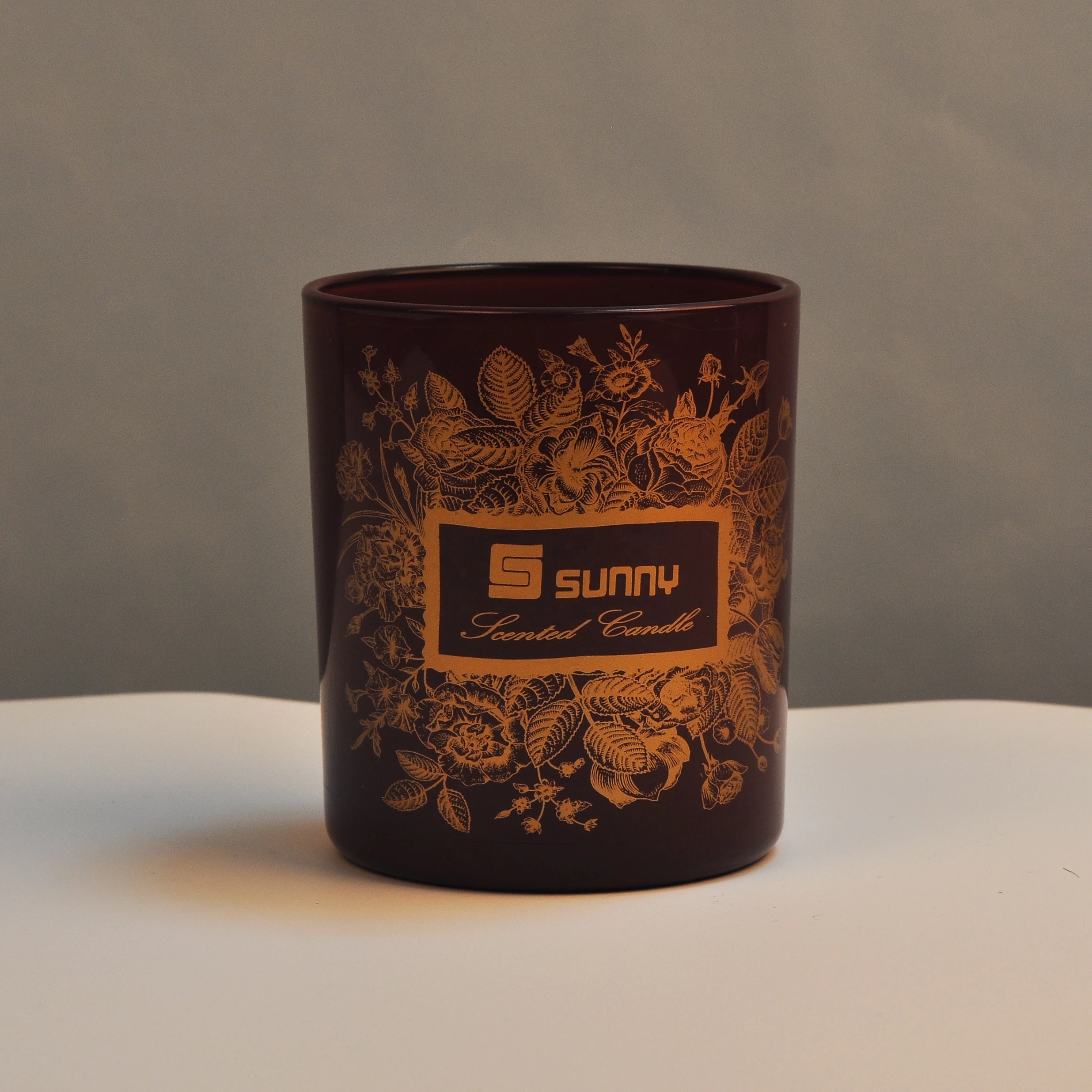 Sunny luxury empty custom cylinder glass candle jars holders 8oz 9oz 10oz
