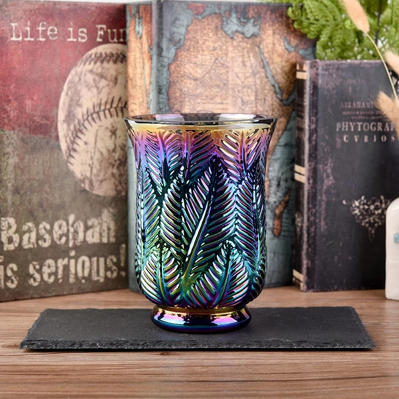 Unique plating gradient candle container votive glass candle vessel wedding centerpieces wholesale