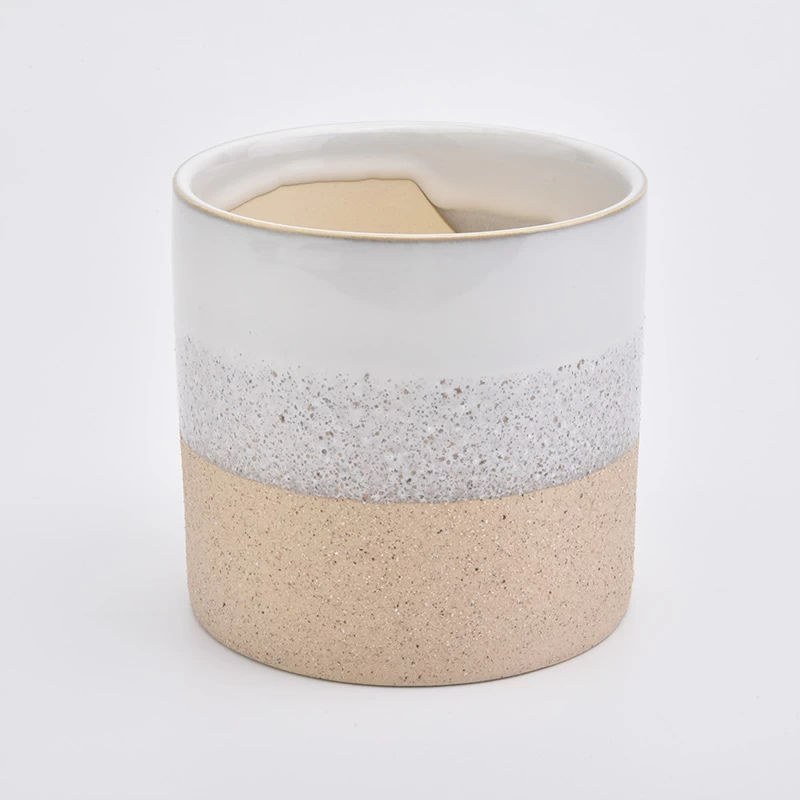 multi color ceramic vessel foe candle making, cylinder ceramic candle jars in bulk