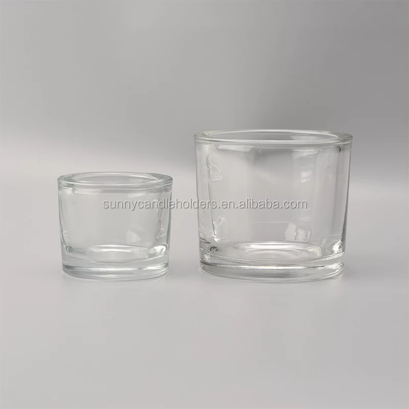 thick wall glass tealight holder, wedding candle holder