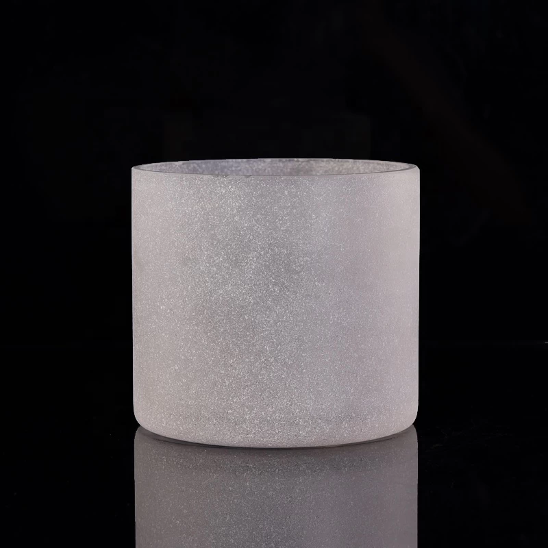 Sandblasted glass candle jars frosted home decoration wholesales