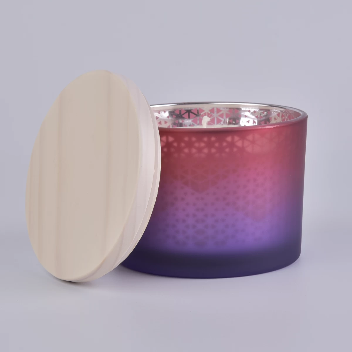 decorative glass jar candle container, wholesale empty candle jars