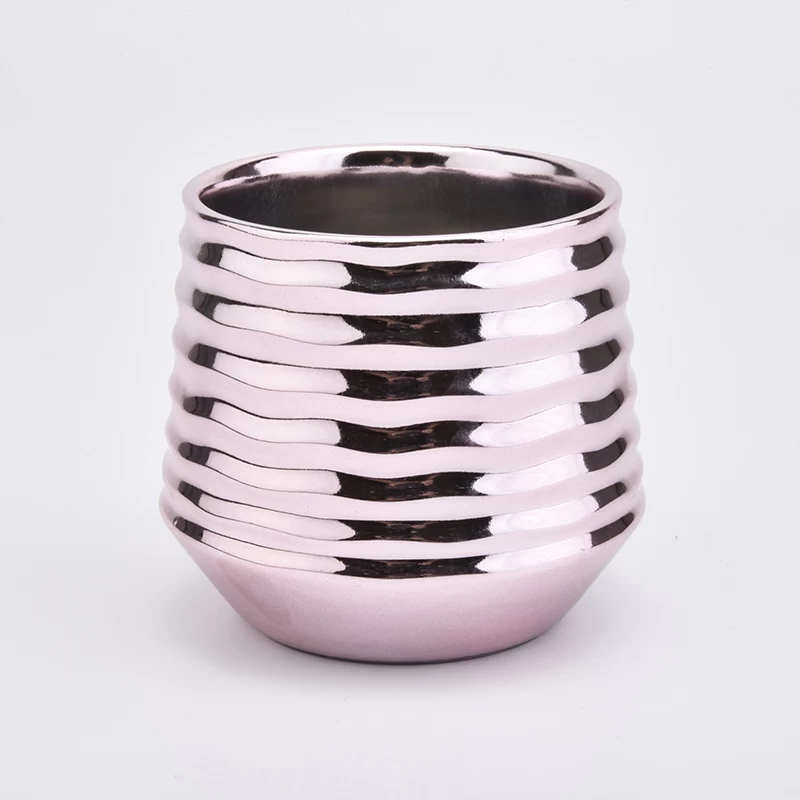 luxury electroplating ceramic candle vessel wholesale