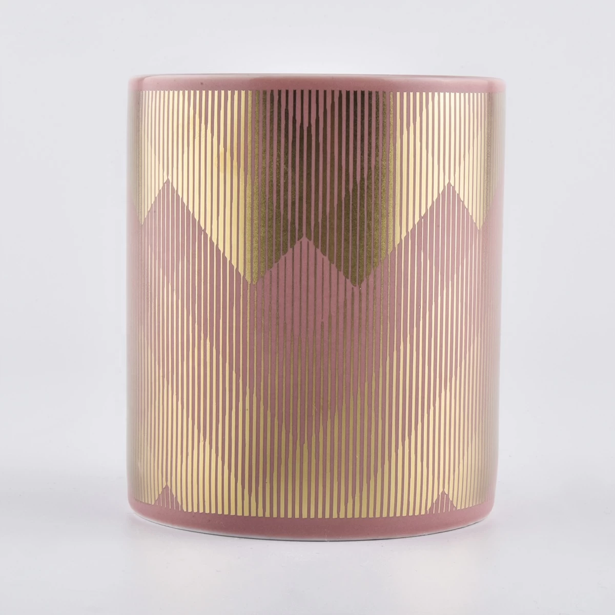 8oz 10oz Bulk eco-friendly printed pink ceramic candle jar porcelain
