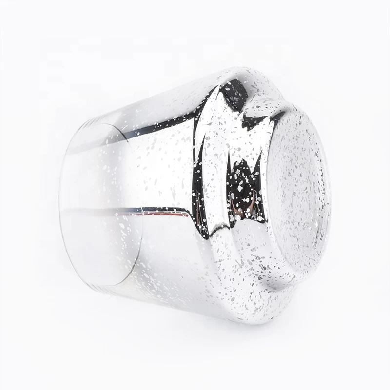 10oz silver decorative glass candle jars