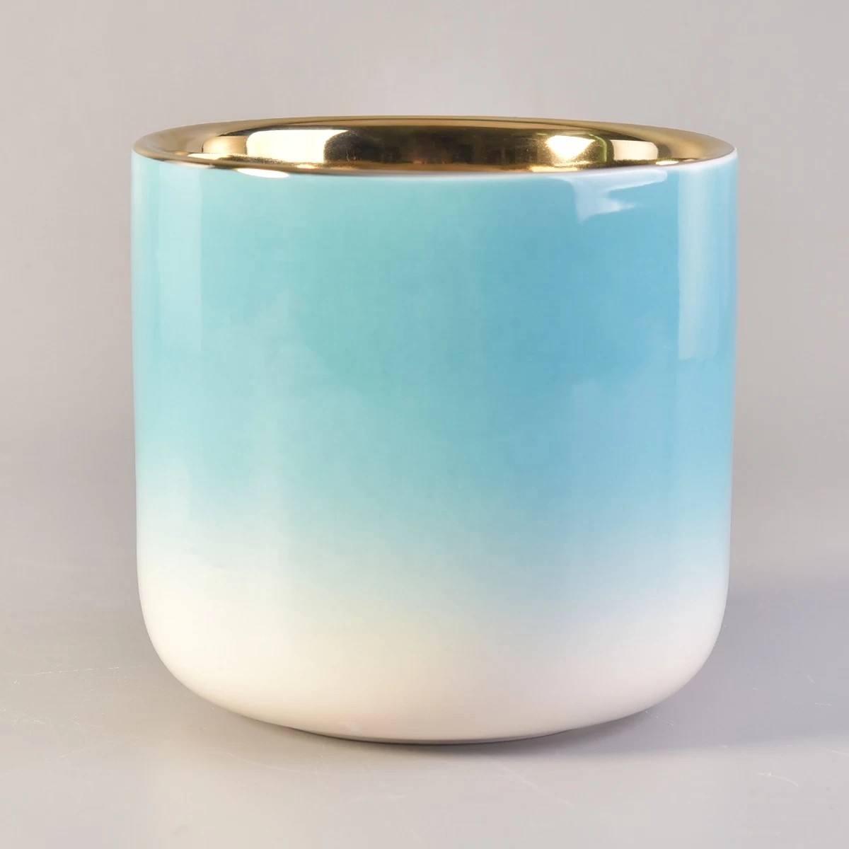 Wholesales custom electroplate large ceramic candle jar 8oz 10oz