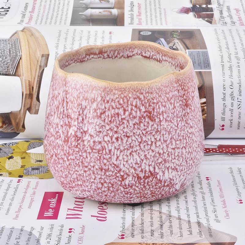 420ml pink enpty ceramic candle jar tea light candle holder wedding center piece 