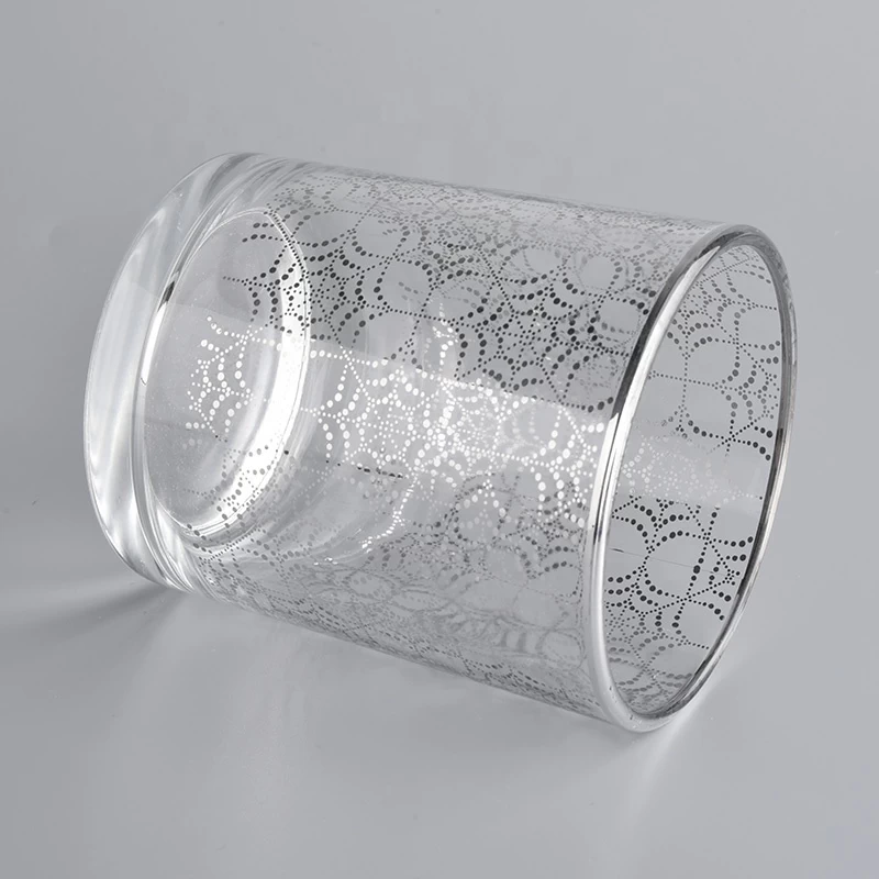 cylinder soy wax candle jars with silver logo