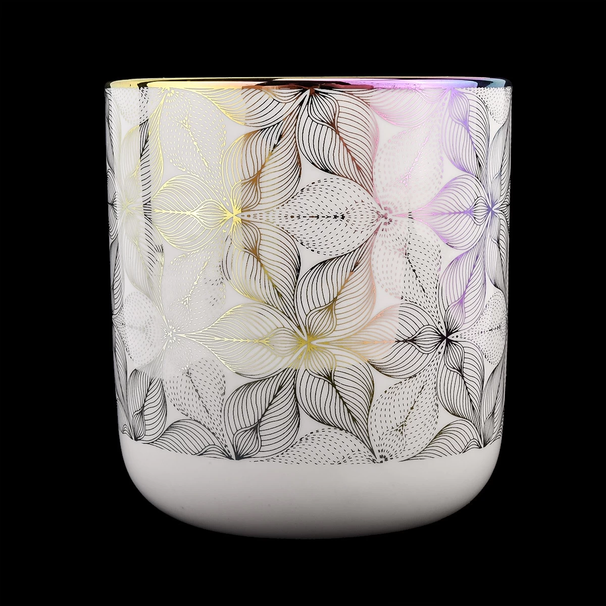 iridescent ceramic candle jars for 10oz filling