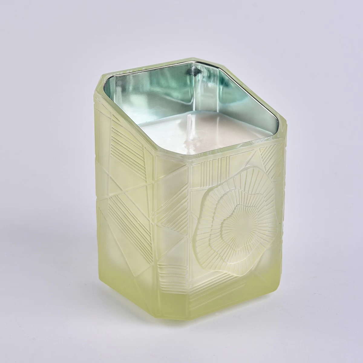 Hot sales Suppliers luxury square Glass candle jar holder