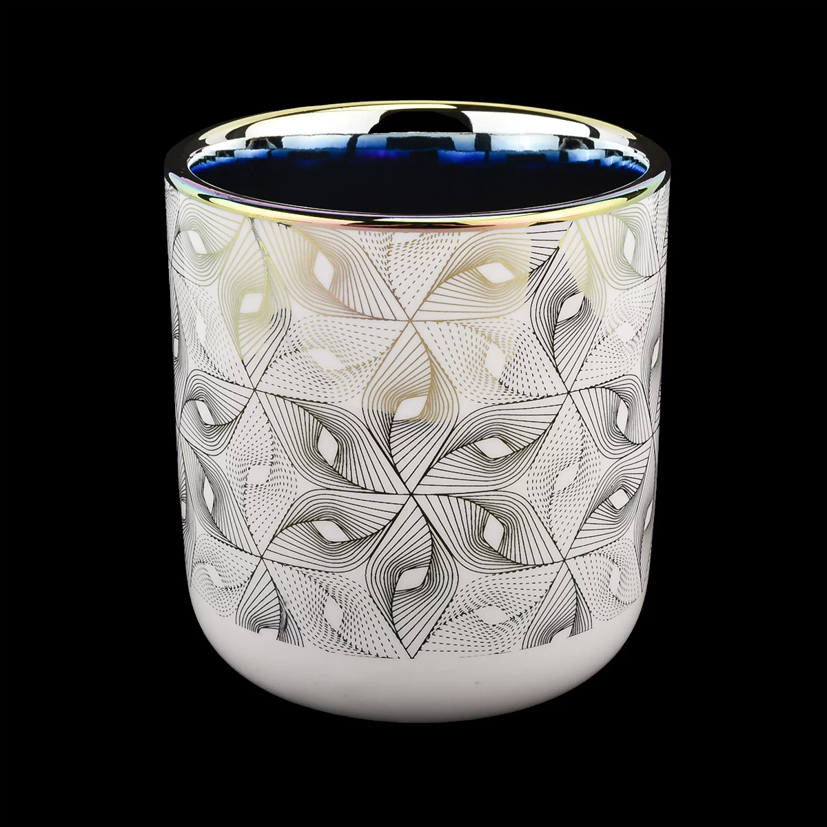 iridescent ceramic candle jars for 10oz filling 