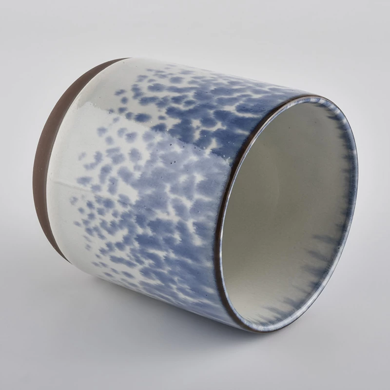 unique color glazed ceramic candle vessel, decorative candle jars