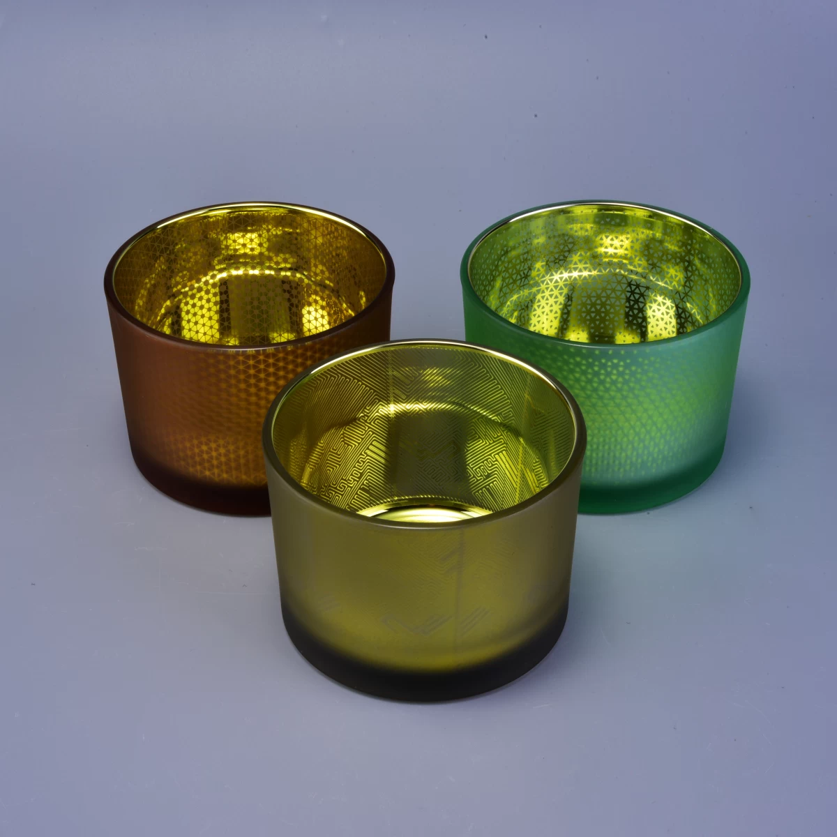 decorative frosted glass candle holders, custom glass candle vessels