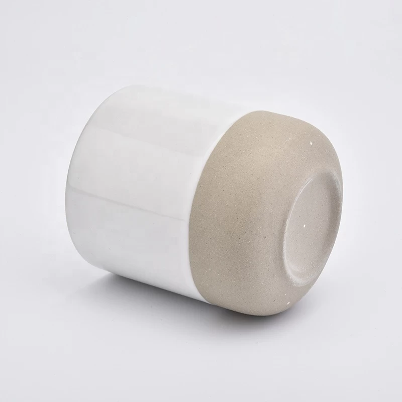 12oz white ceramic vessel clay bottom ceramic candle jar