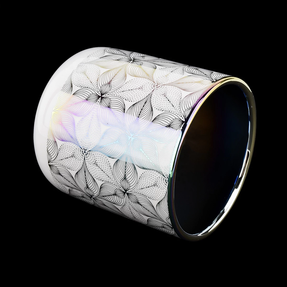 holographic ceramic candles container for soy wax