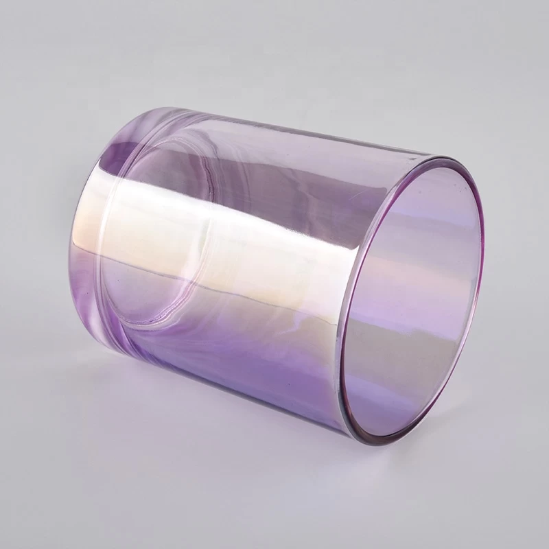 light purple glossy glass scented candle jars clear candle glass holder