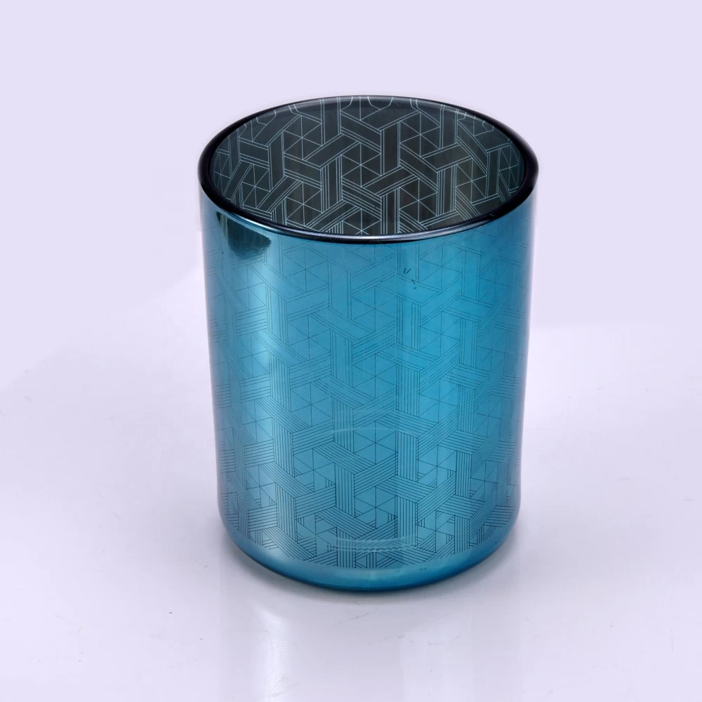 Wholesales tealight laser cylinder glass candle holder 8oz 10oz