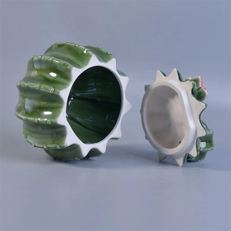 pineapple shape ceramic candle vessel with lid in bulk