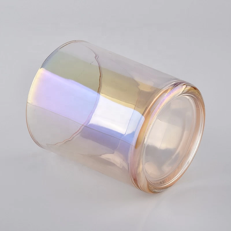 transparent shiny glass candle container, cylinder glass candle jar