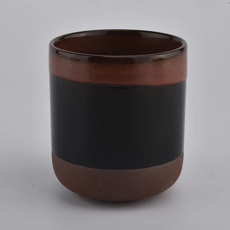 Decorative 10oz cylinder ceramic candle holders