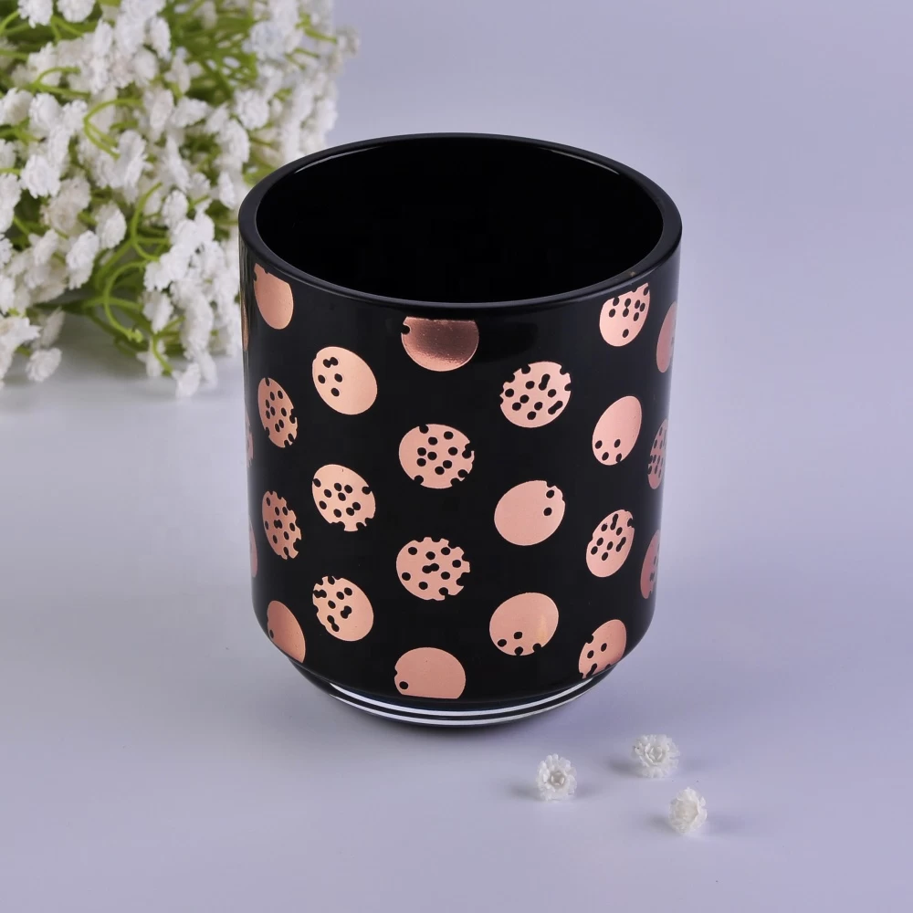 Sunny new design black Luxury glass candle holder jar 10oz 20oz