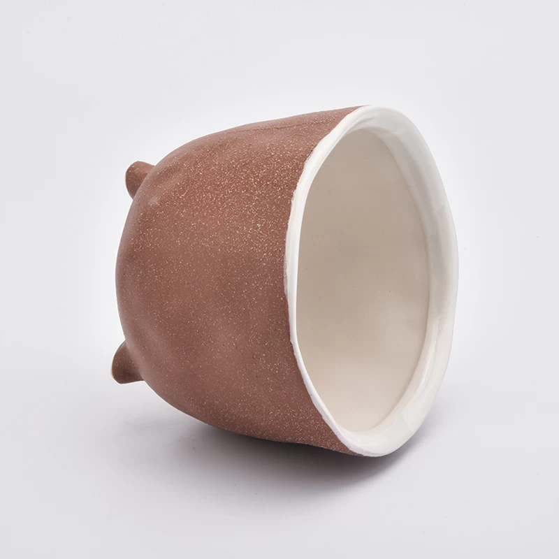 reddish brown matte ceramic vessel, unique ceramic container big capacity