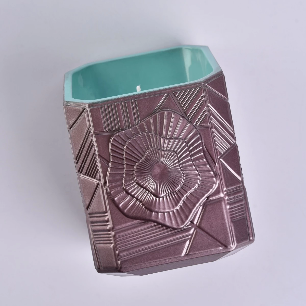 Sunny new design custom square votive Glass candle jar vessels