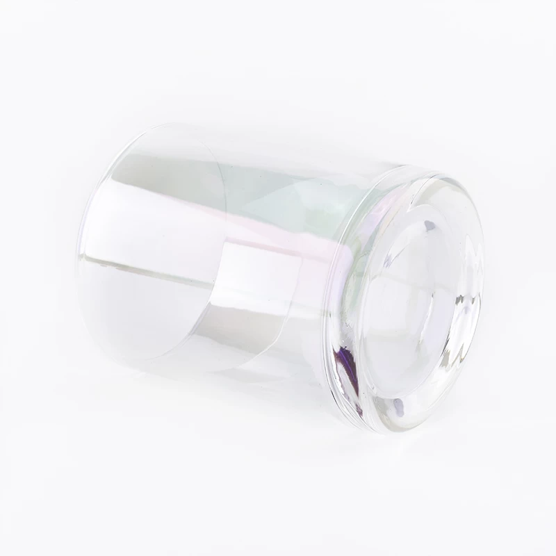 transparent shiny glass candle vessel, unique glass jar home decor