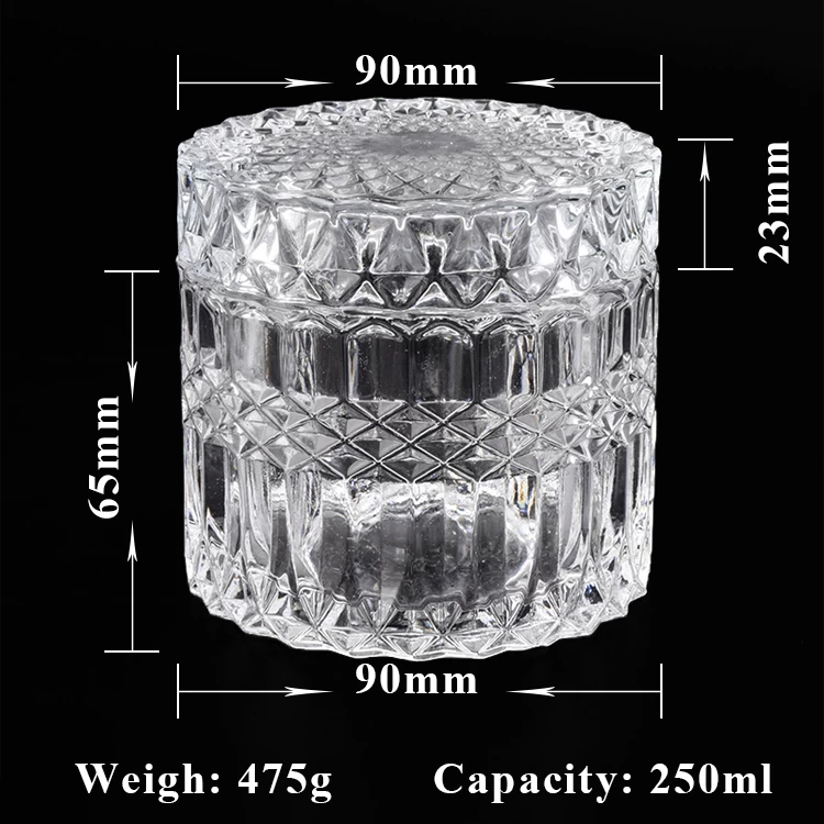 Clear glass votive candle jar with lid home decor