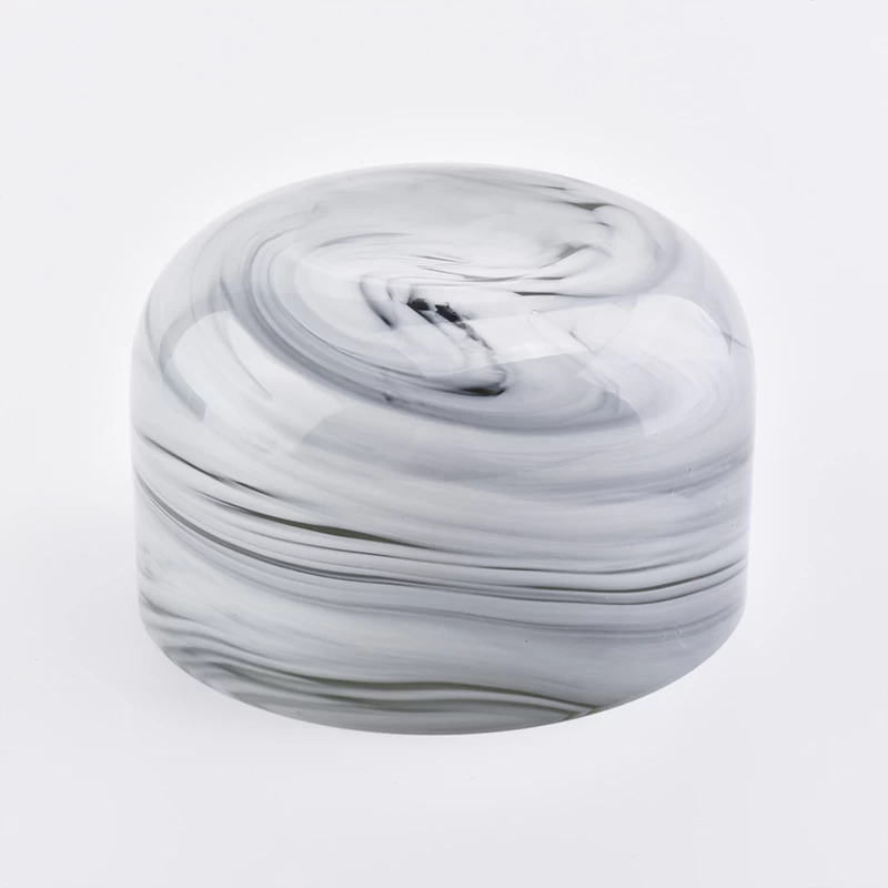 Marble candle jar unique glass candle container 560ml