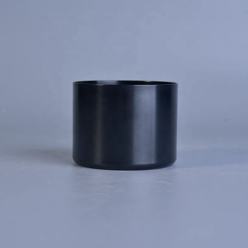 Cylinder black matte Candle Jars Metal Container for home Decor Wholesales