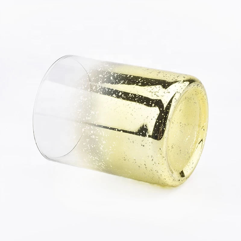 gold decorative glass candle holders for 10oz of candle filling