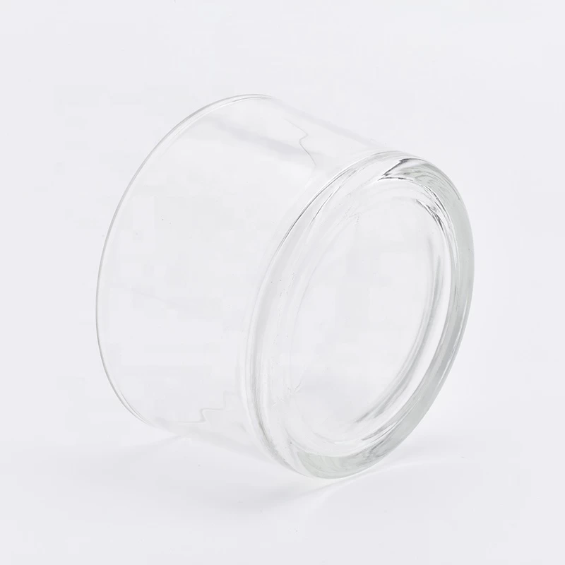 24oz Clear Short and Wide Glass Candle Holder Home Decor Wholesales