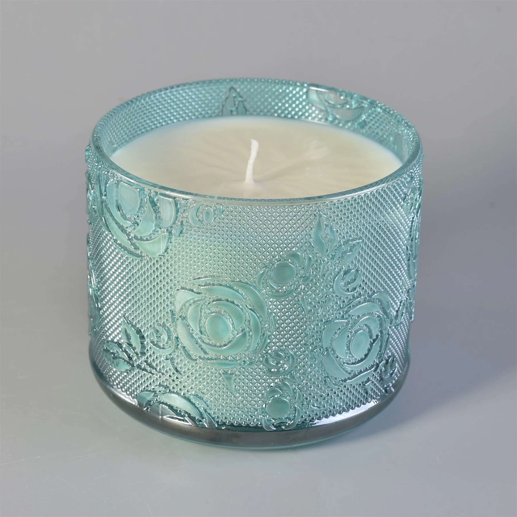 Sunny new rose design luxury tealight Glass candle jar holders