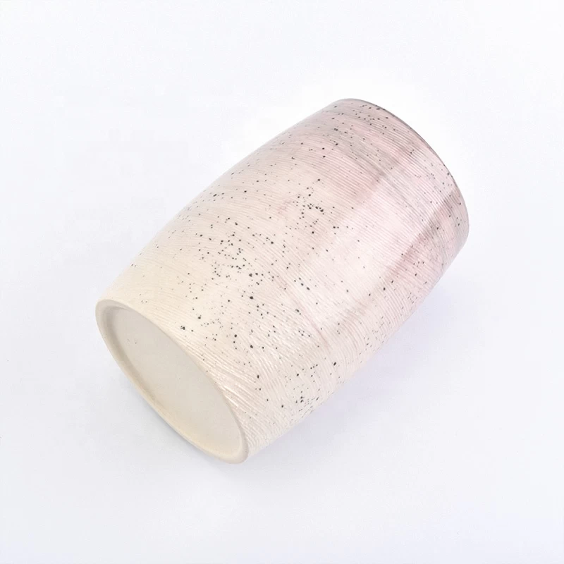 Wholesale Speckled Pink Ceramic Candle Holder Home Decoration