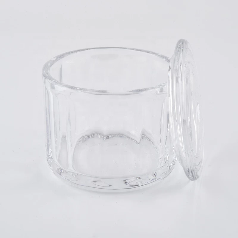 8oz crystal glass candle jars with lids