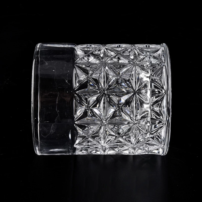 diamond design crystal glass candle holders
