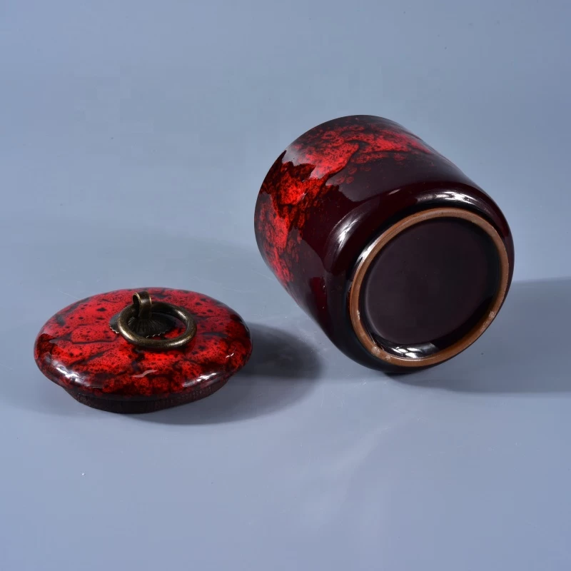 Custom luxury ceramic candle holders lid home decor