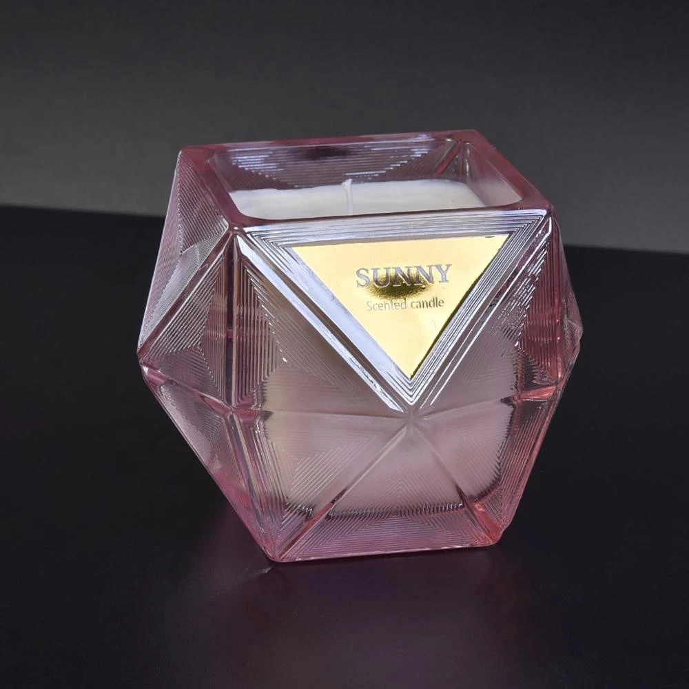 10oz 20oz Sunny new design diamond crystal candle glass jar holder